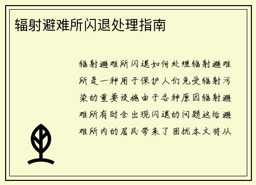 辐射避难所闪退处理指南